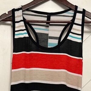 Striped Maxi Dress I Large I Rayon/Spandex I Razor Back I Multi-color